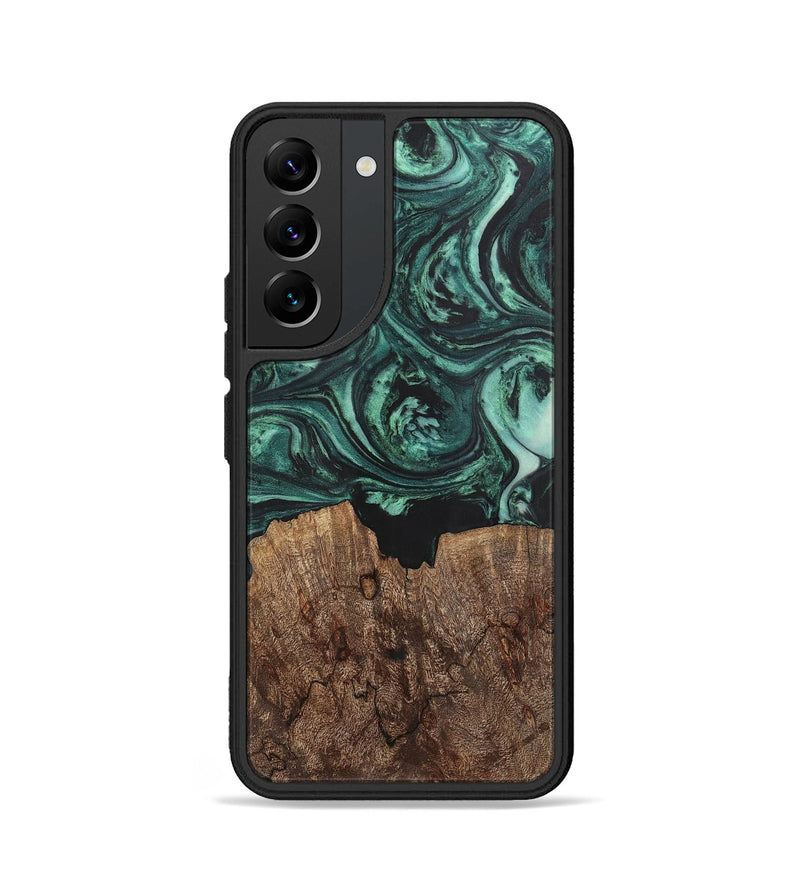 Galaxy S22 Wood+Resin Phone Case - Emanuel (Green, 702287)