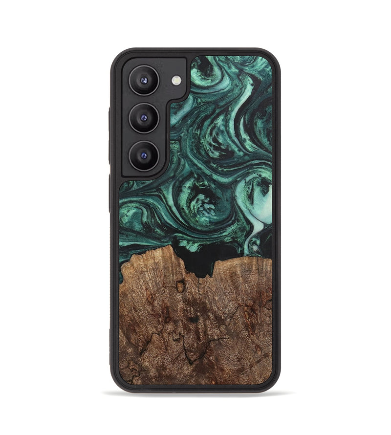 Galaxy S23 Wood+Resin Phone Case - Emanuel (Green, 702287)