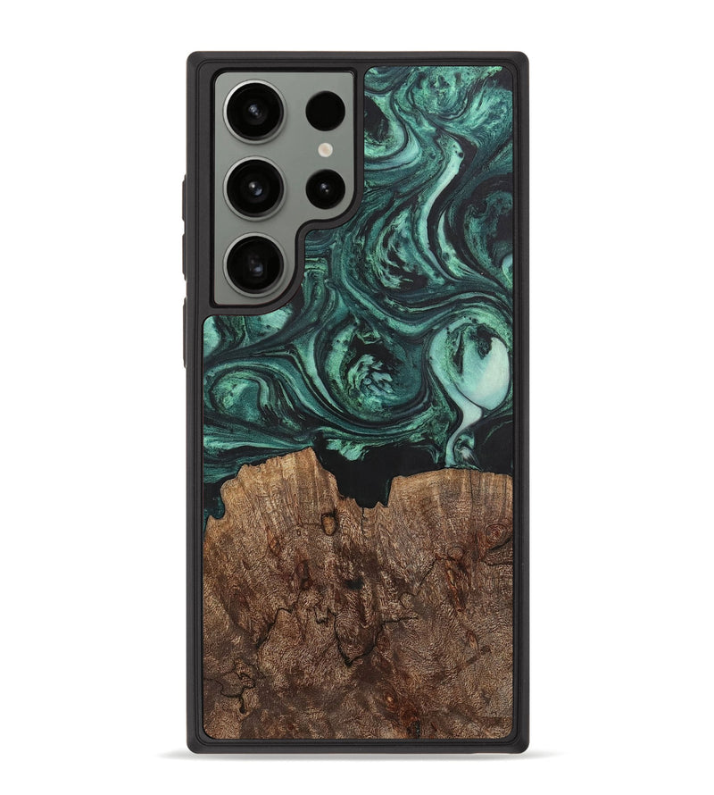 Galaxy S23 Ultra Wood+Resin Phone Case - Emanuel (Green, 702287)