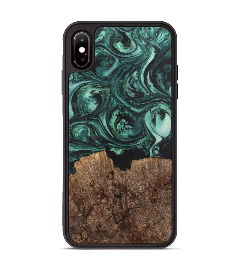 iPhone Xs Max Wood+Resin Phone Case - Emanuel (Green, 702287)