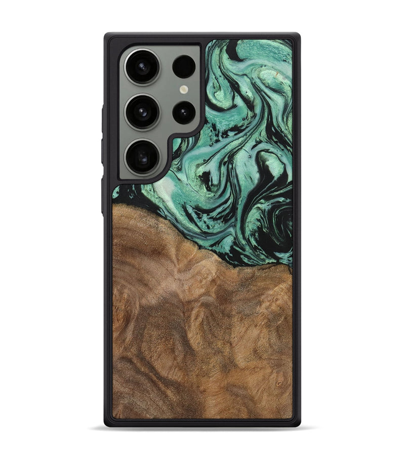 Galaxy S24 Ultra Wood+Resin Phone Case - Jewell (Green, 702289)