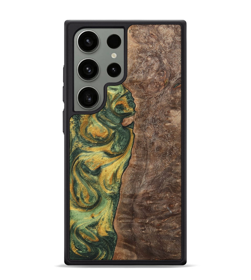 Galaxy S24 Ultra Wood+Resin Phone Case - Hanna (Green, 702290)