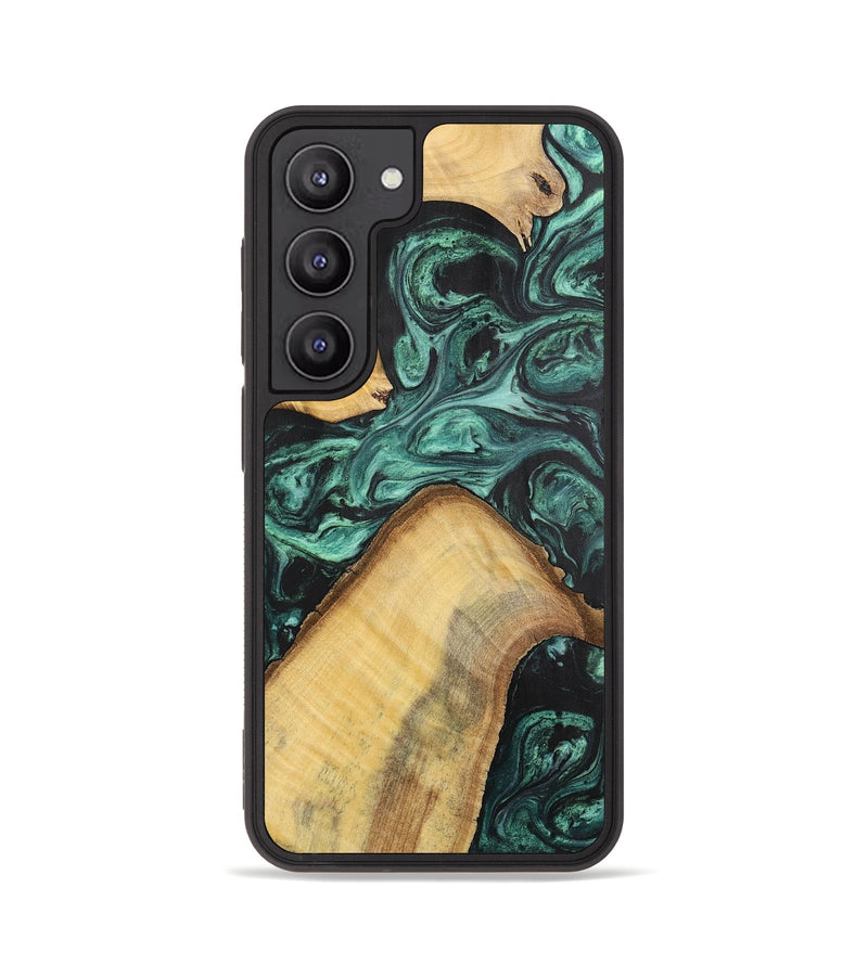Galaxy S23 Wood+Resin Phone Case - Hudson (Green, 702294)