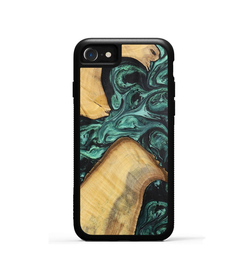 iPhone SE Wood+Resin Phone Case - Hudson (Green, 702294)