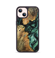 iPhone 14 Wood+Resin Phone Case - Kenya (Green, 702303)