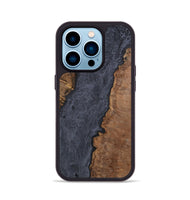 iPhone 14 Pro Wood+Resin Phone Case - Amara (Pure Black, 702313)
