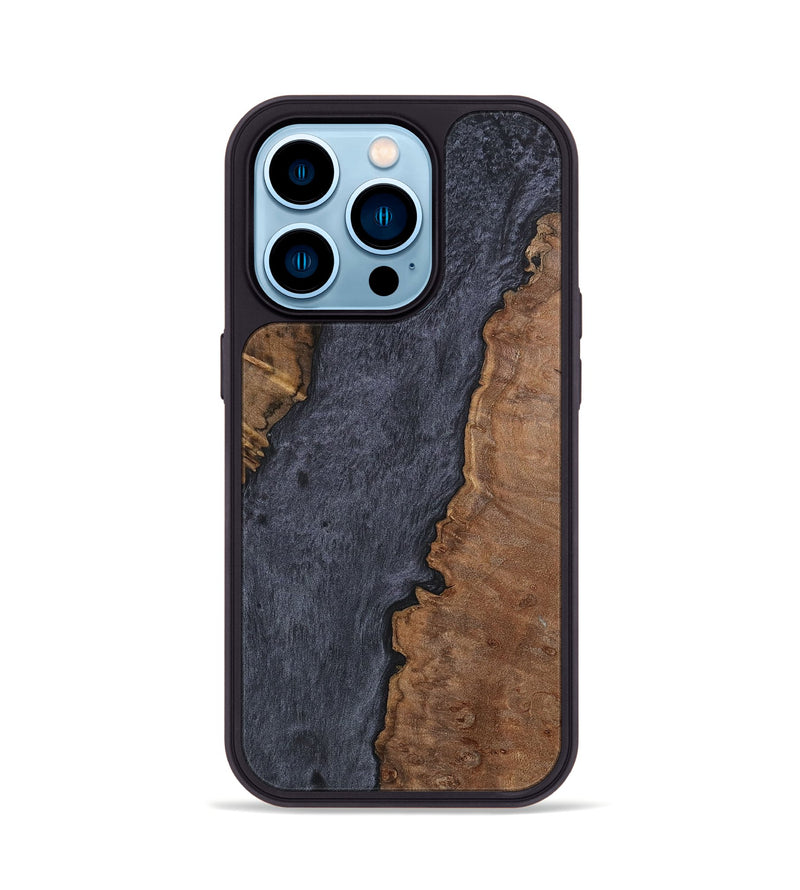 iPhone 14 Pro Wood+Resin Phone Case - Amara (Pure Black, 702313)