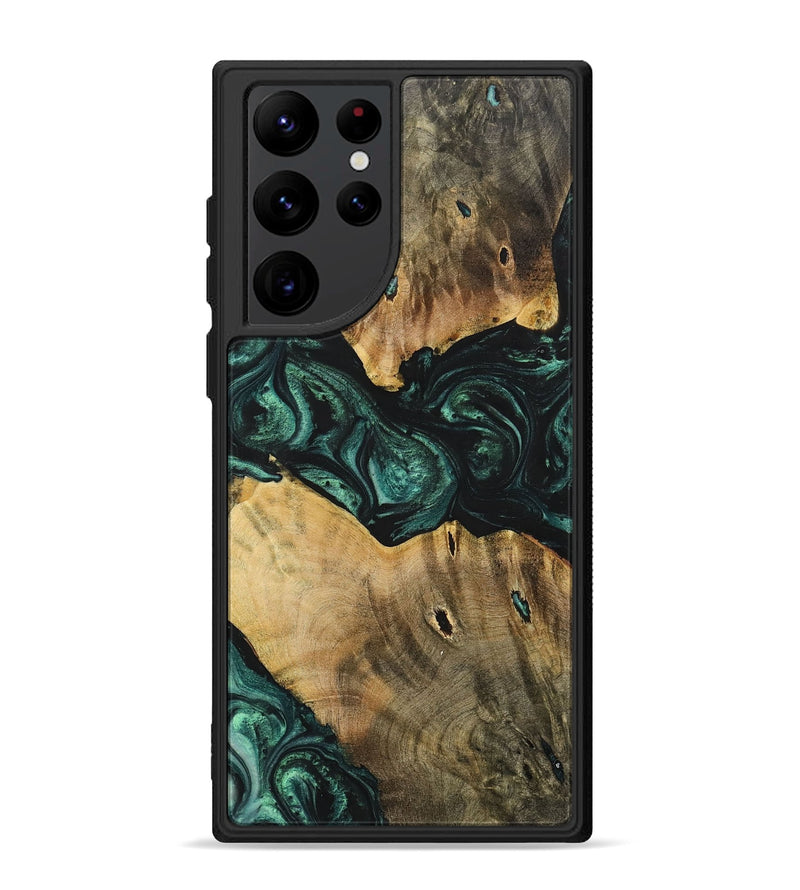 Galaxy S22 Ultra Wood+Resin Phone Case - Jonah (Green, 702326)
