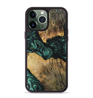 iPhone 13 Pro Max Wood+Resin Phone Case - Jonah (Green, 702326)