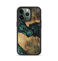 iPhone 13 Pro Wood+Resin Phone Case - Jonah (Green, 702326)