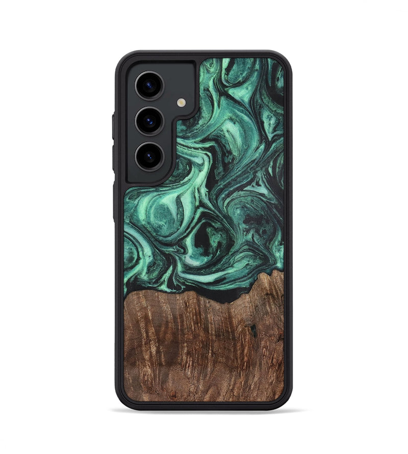 Galaxy S24 Wood+Resin Phone Case - Annalise (Green, 702332)