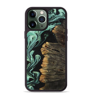 iPhone 13 Pro Max Wood+Resin Phone Case - Gunner (Green, 702334)