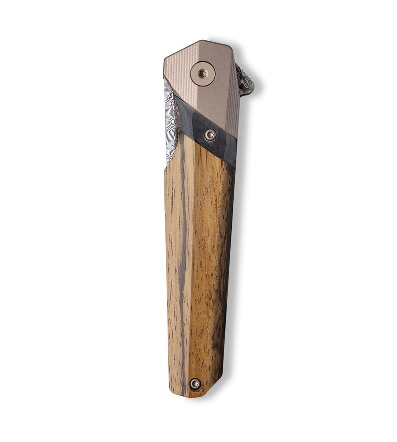 Live Edge Wood+Resin Pocket Knife - Rita (Wood Burl, 702351)