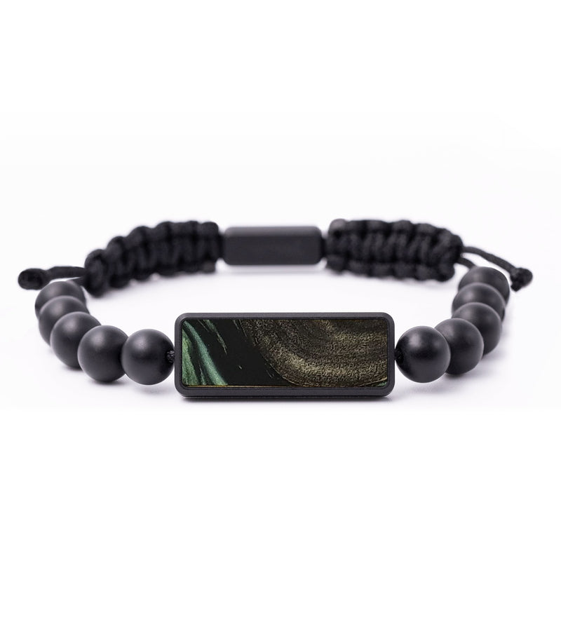 Onyx Bead Wood+Resin Bracelet - Lauren (Green, 702403)