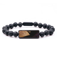 Lava Bead Wood+Resin Bracelet - Elaine (Pure Black, 702471)