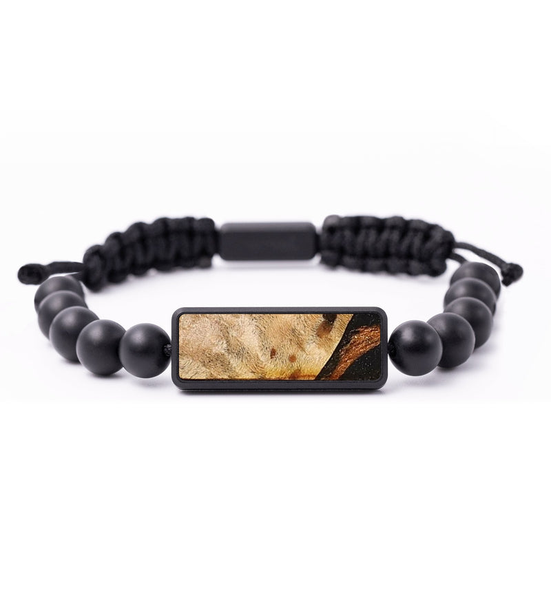 Onyx Bead Wood+Resin Bracelet - Bobbie (Pure Black, 702477)