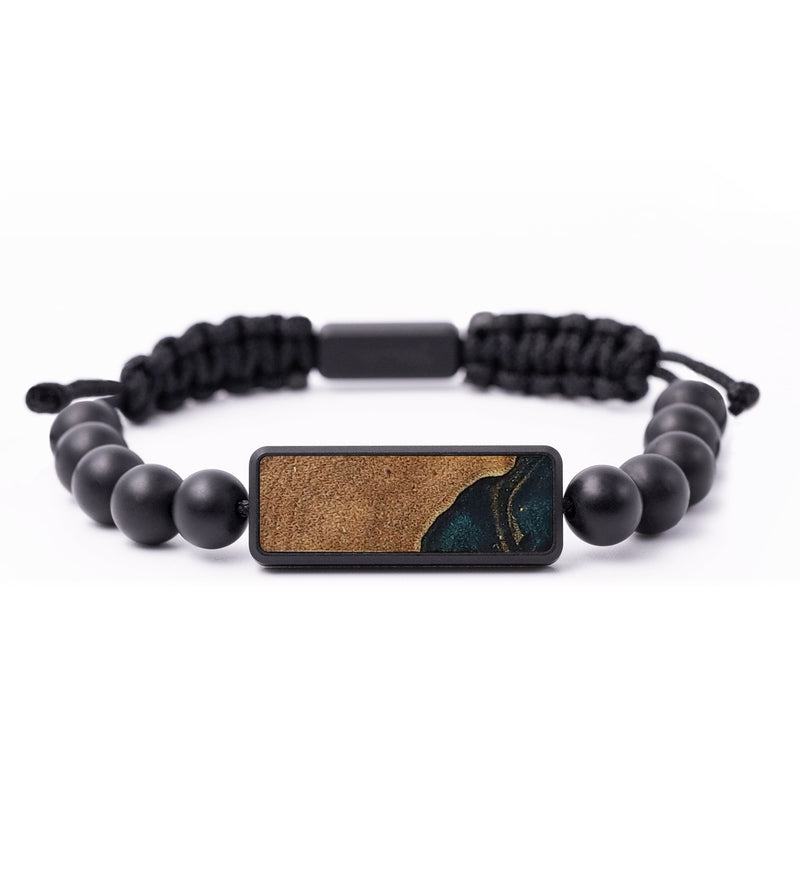 Onyx Bead Wood+Resin Bracelet - Finn (Pure Black, 702479)