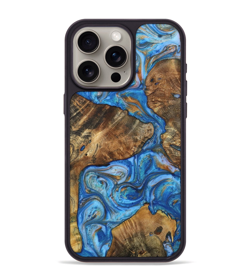 iPhone 15 Pro Max Wood+Resin Phone Case - Chasity (Mosaic, 702567)
