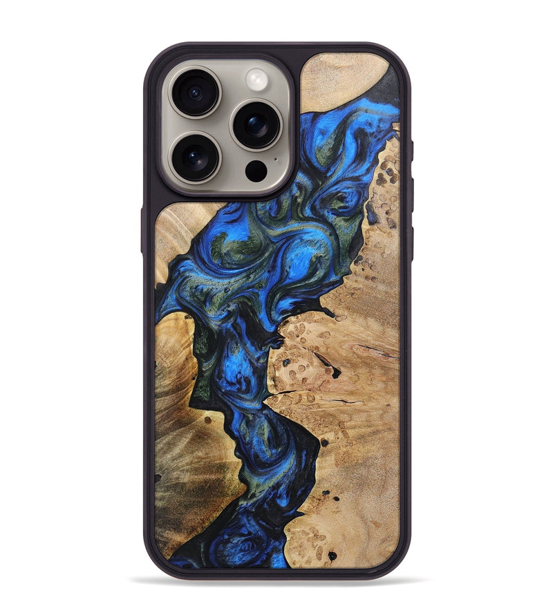 iPhone 15 Pro Max Wood+Resin Phone Case - Alessandra (Mosaic, 702571)
