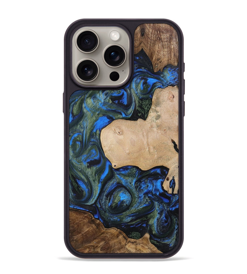 iPhone 15 Pro Max Wood+Resin Phone Case - Tania (Mosaic, 702572)