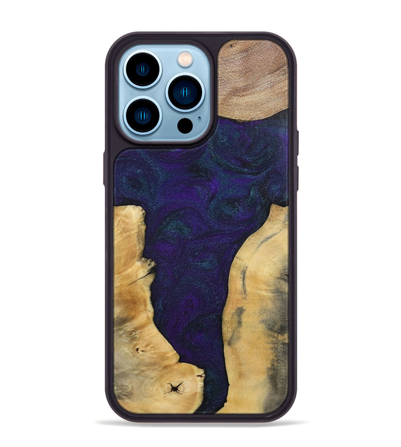iPhone 14 Pro Max Wood+Resin Phone Case - Ginger (Mosaic, 702574)
