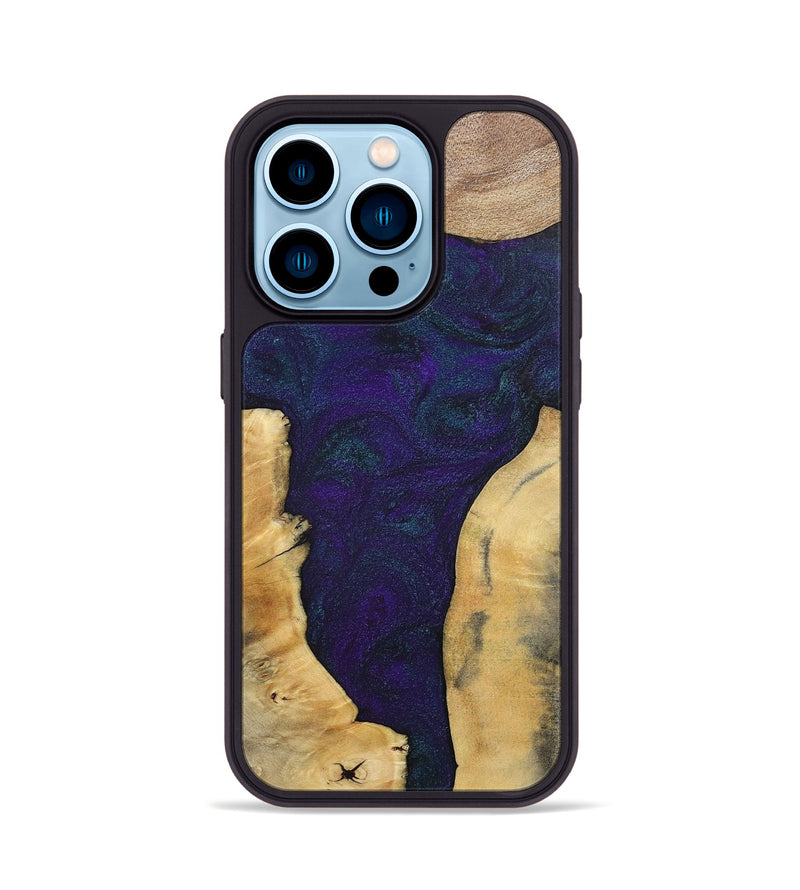 iPhone 14 Pro Wood+Resin Phone Case - Ginger (Mosaic, 702574)