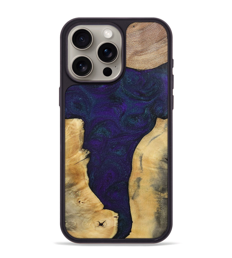 iPhone 15 Pro Max Wood+Resin Phone Case - Ginger (Mosaic, 702574)