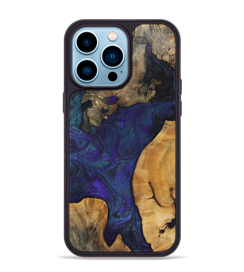iPhone 14 Pro Max Wood+Resin Phone Case - Caitlyn (Mosaic, 702578)