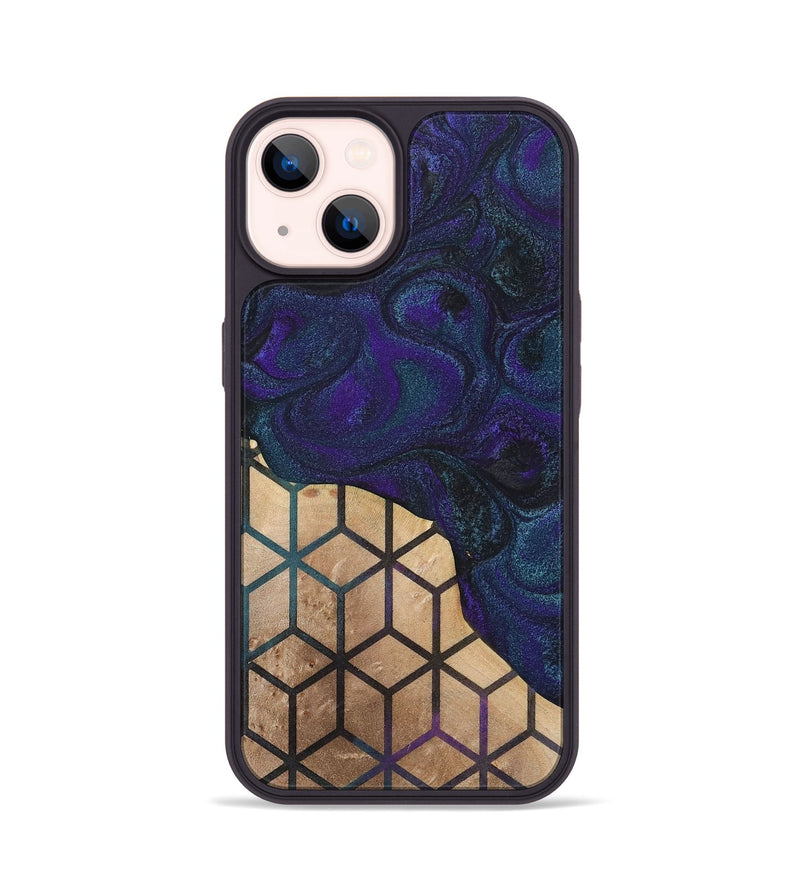 iPhone 14 Wood+Resin Phone Case - Isla (Pattern, 702580)