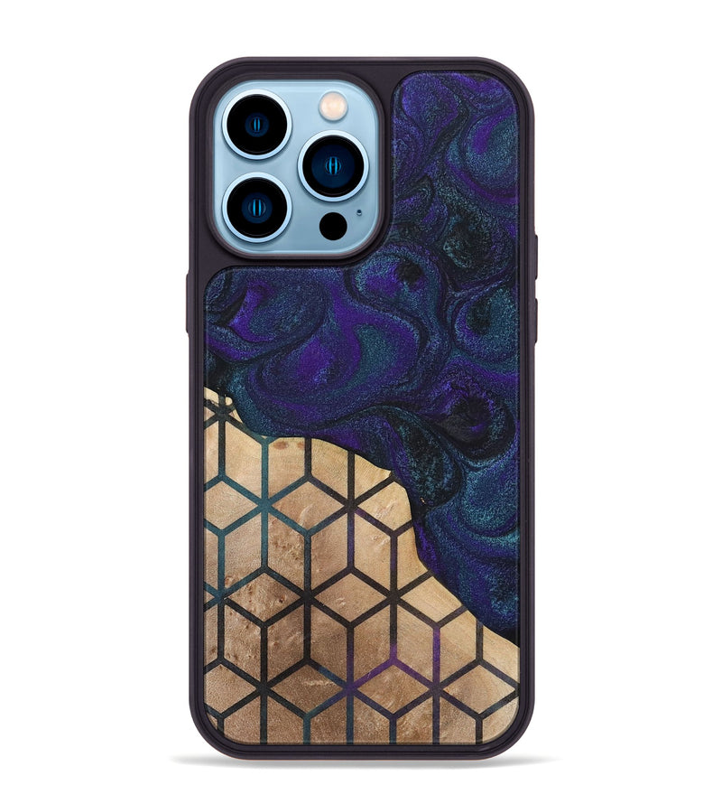 iPhone 14 Pro Max Wood+Resin Phone Case - Isla (Pattern, 702580)