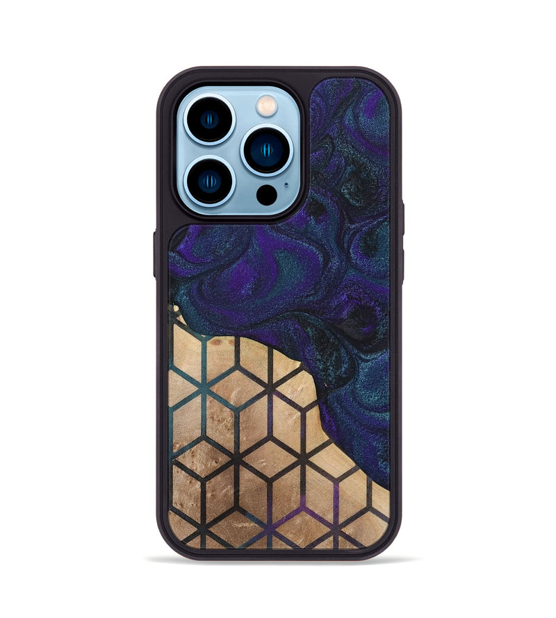 iPhone 14 Pro Wood+Resin Phone Case - Isla (Pattern, 702580)