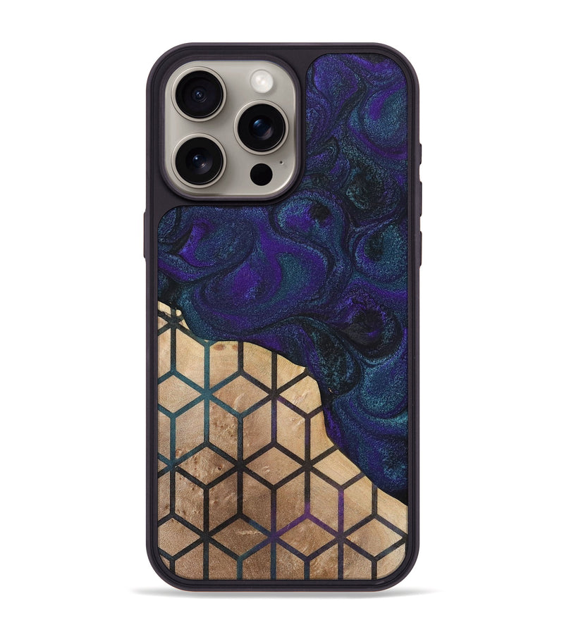 iPhone 15 Pro Max Wood+Resin Phone Case - Isla (Pattern, 702580)