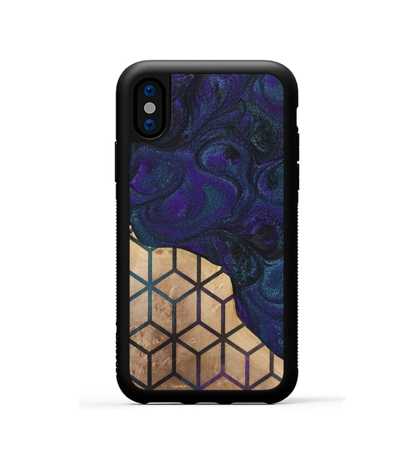 iPhone Xs Wood+Resin Phone Case - Isla (Pattern, 702580)
