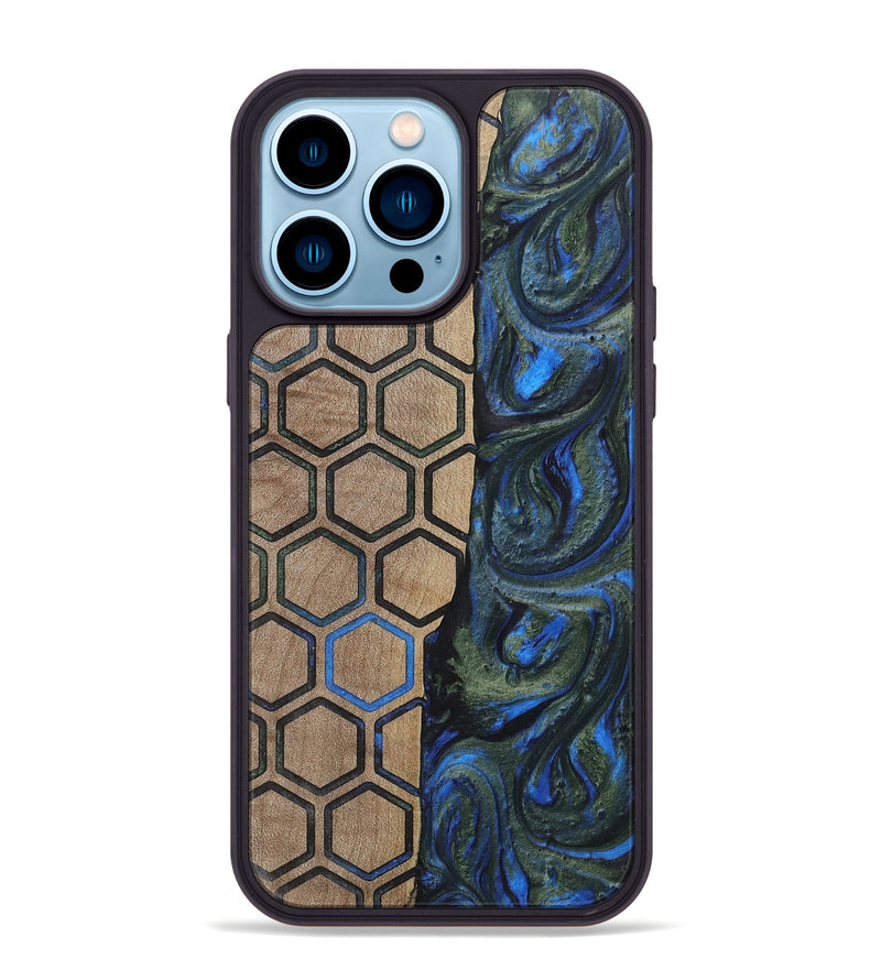 iPhone 14 Pro Max Wood+Resin Phone Case - Darren (Pattern, 702582)