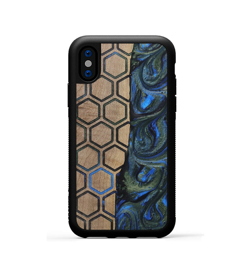 iPhone Xs Wood+Resin Phone Case - Darren (Pattern, 702582)