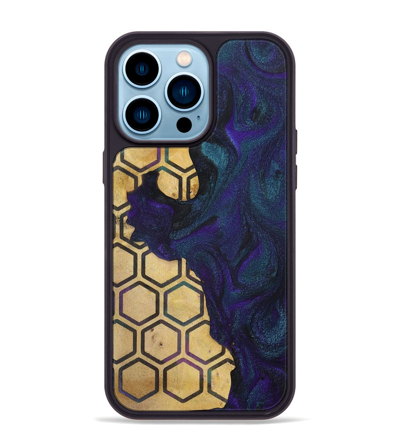 iPhone 14 Pro Max Wood+Resin Phone Case - Alex (Pattern, 702583)