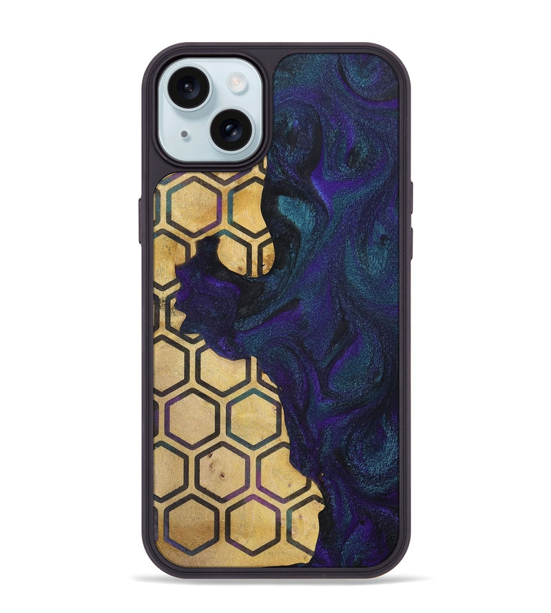 iPhone 15 Plus Wood+Resin Phone Case - Alex (Pattern, 702583)