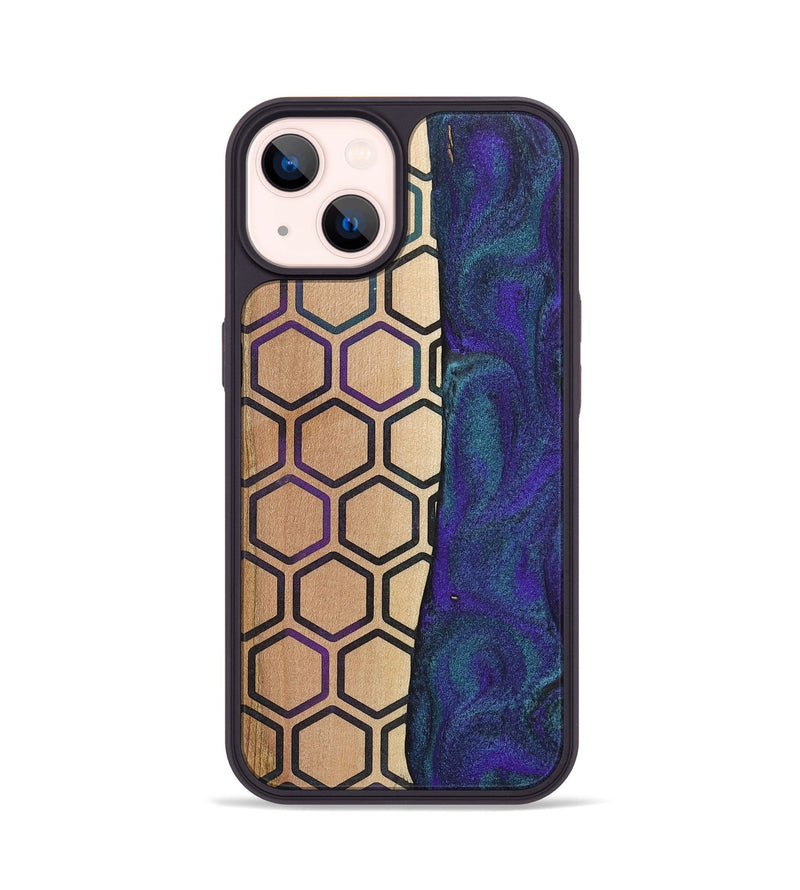 iPhone 14 Wood+Resin Phone Case - Maria (Pattern, 702590)