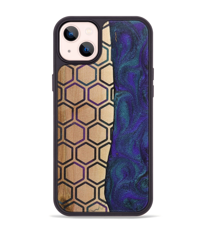 iPhone 14 Plus Wood+Resin Phone Case - Maria (Pattern, 702590)