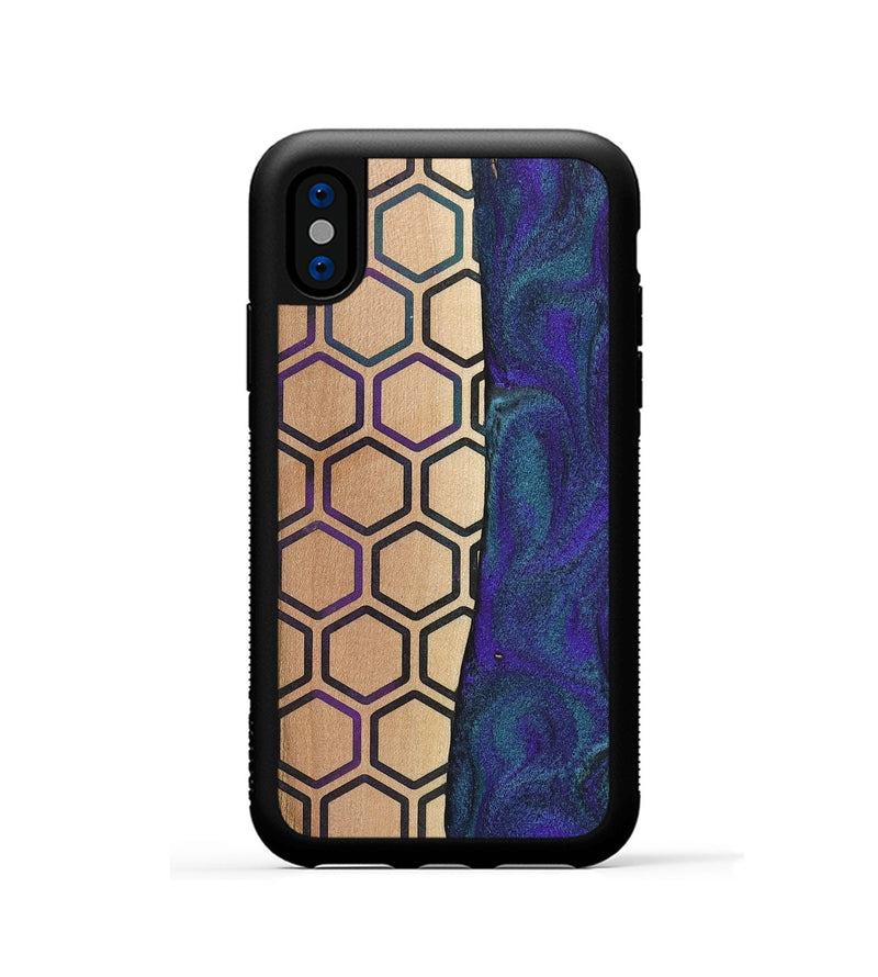 iPhone Xs Wood+Resin Phone Case - Maria (Pattern, 702590)