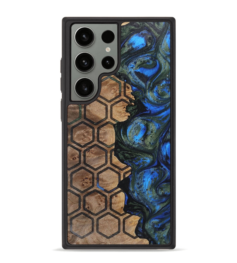 Galaxy S23 Ultra Wood+Resin Phone Case - Emely (Pattern, 702591)