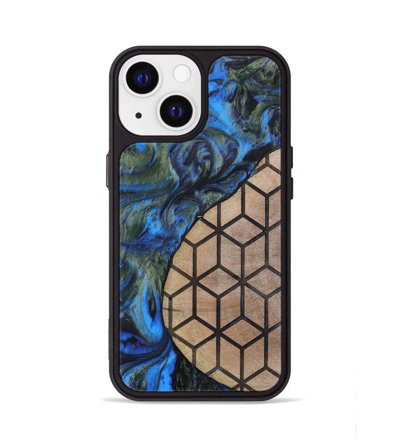 iPhone 13 Wood+Resin Phone Case - Nyla (Pattern, 702592)