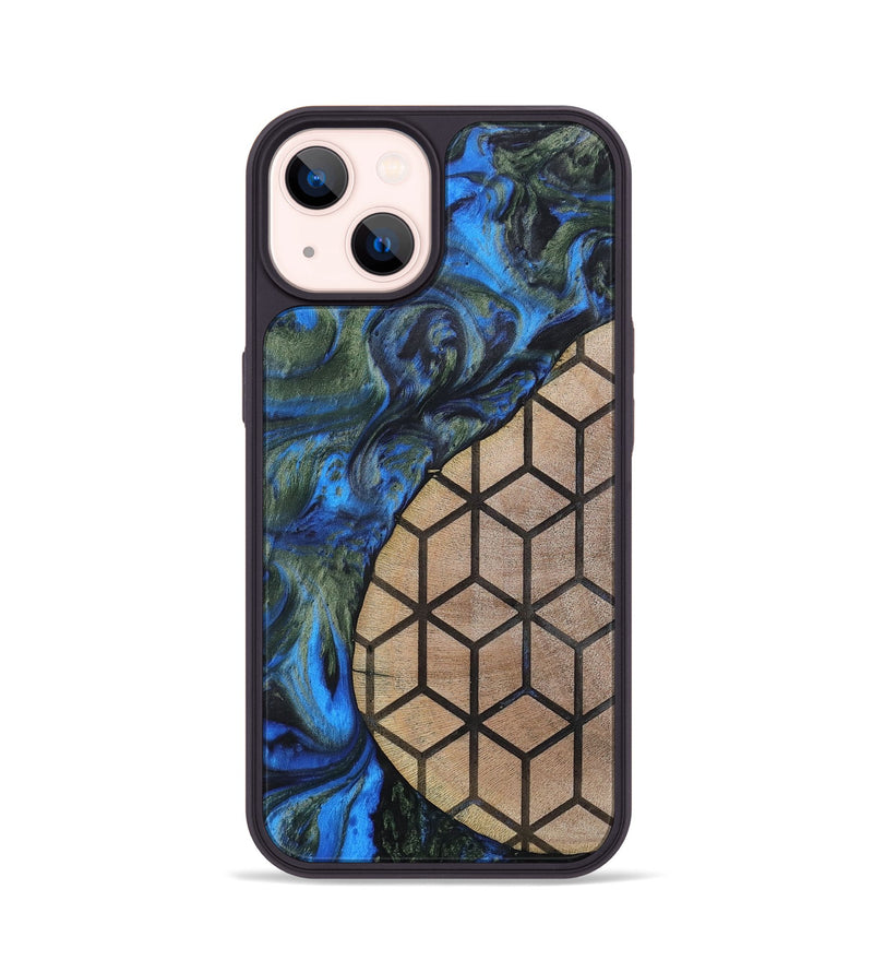 iPhone 14 Wood+Resin Phone Case - Nyla (Pattern, 702592)