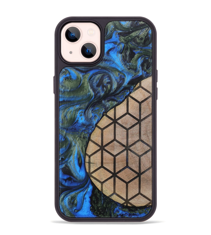 iPhone 14 Plus Wood+Resin Phone Case - Nyla (Pattern, 702592)