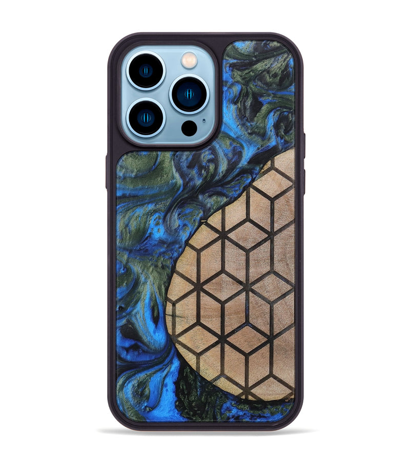 iPhone 14 Pro Max Wood+Resin Phone Case - Nyla (Pattern, 702592)