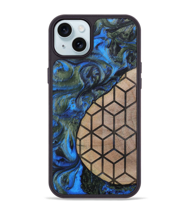 iPhone 15 Plus Wood+Resin Phone Case - Nyla (Pattern, 702592)