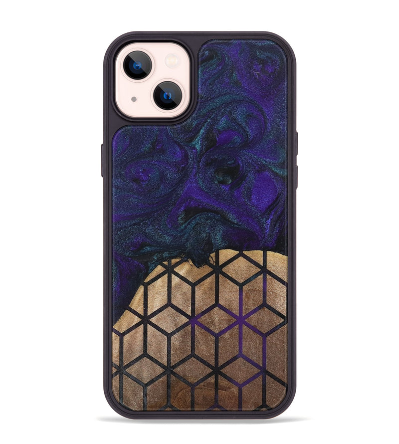 iPhone 14 Plus Wood+Resin Phone Case - Angelique (Pattern, 702593)