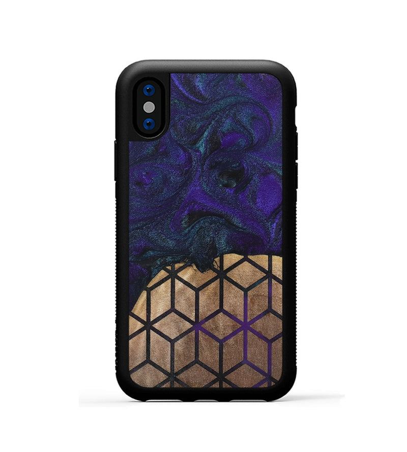 iPhone Xs Wood+Resin Phone Case - Angelique (Pattern, 702593)