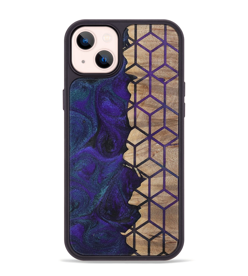 iPhone 14 Plus Wood+Resin Phone Case - Aylin (Pattern, 702594)