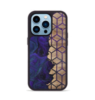 iPhone 14 Pro Wood+Resin Phone Case - Aylin (Pattern, 702594)